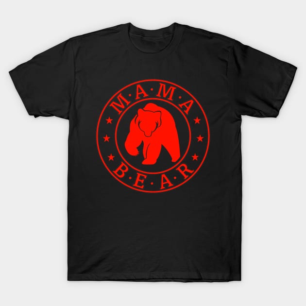 Mama Bear Red T-Shirt by Penciligram